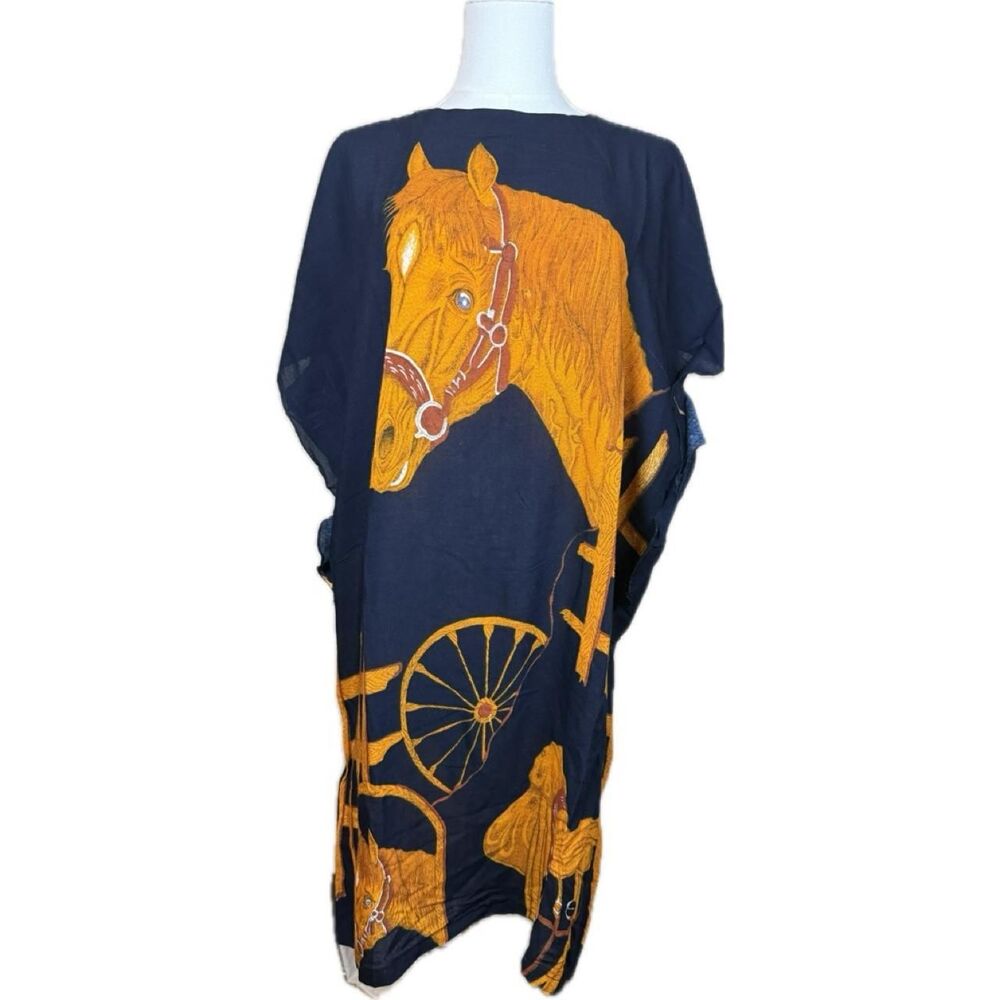 American-vintage Women's Blue and Orange Dress